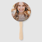 Grad Cap Modernes Graduate Foto Gold Fächer (Vorderseite)