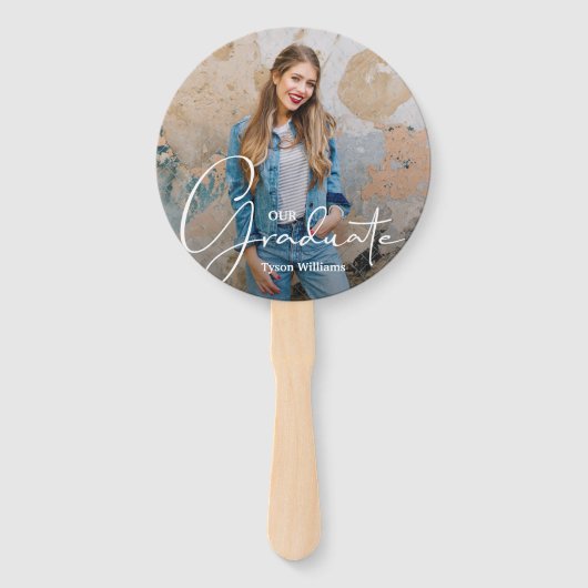 Grad Cap Modernes Graduate Foto Kardinal und Gold Fächer (Vorderseite)