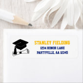 Grad Cap Navy und Gold Abschluss (Insitu)