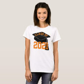 Grad Cap Orange-Klasse 2024 T-Shirt (Vorne ganz)