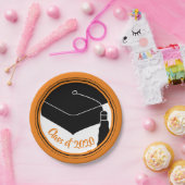 Grad Cap Orange und Black Class Year Pappteller (Party)