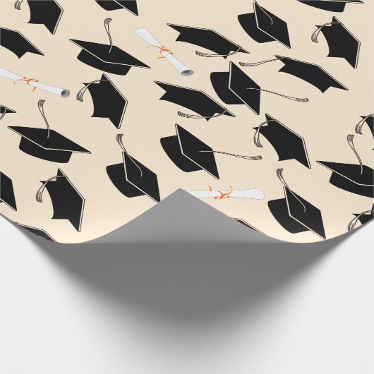 Grad Cap Pattern Abschluss Geschenkpapier (Ecke)
