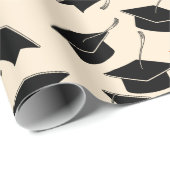 Grad Cap Pattern Abschluss Geschenkpapier (Rolleneckpunkt)
