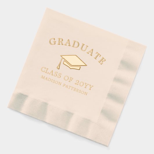 Grad Cap Personalisierter Abschluss Servietten Mit Folie (Links)