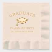 Grad Cap Personalisierter Abschluss Servietten Mit Folie (Vorderseite)