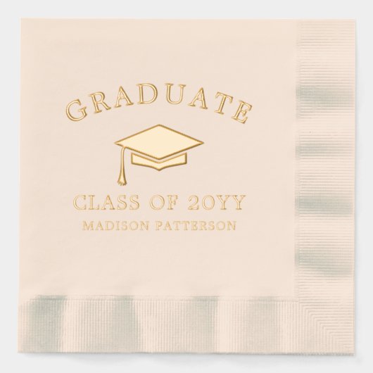 Grad Cap Personalisierter Abschluss Servietten Mit Folie (Vorderseite)