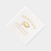 Grad Cap Personalisierter Abschluss Servietten Mit Folie (Rechts)
