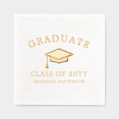 Grad Cap Personalisierter Abschluss Servietten Mit Folie (Vorderseite)
