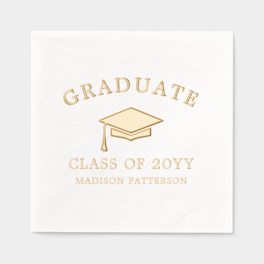 Grad Cap Personalisierter Abschluss Servietten Mit Folie (Vorderseite)