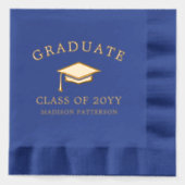 Grad Cap Personalisierter Abschluss Servietten Mit Folie (Vorderseite)