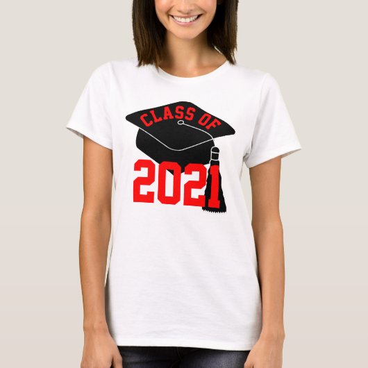 Grad Cap Red Class von 2024 T-Shirt (Vorderseite)