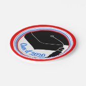 Grad Cap Red White and Blue Class Year Pappteller (Schrägansicht)