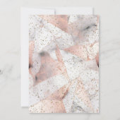 Grad Cap, Rose Gold Geometric Marble Abschluss Einladung (Rückseite)