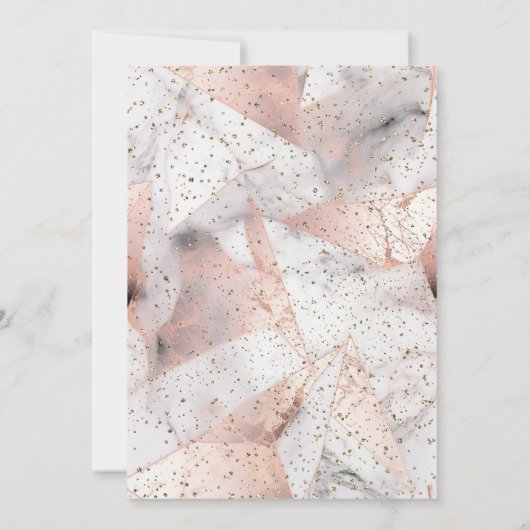 Grad Cap, Rose Gold Geometric Marble Abschluss Einladung (Rückseite)