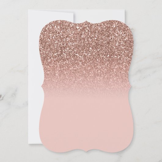 Grad Cap Rose Gold Glitzer Ombre Abschluss Einladung (Rückseite)