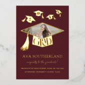 Grad Cap Tassel Foto Abschluss Ankündigung (Vorderseite)
