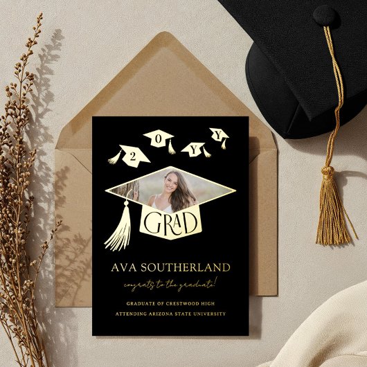 Grad Cap Tassel Foto Abschluss Ankündigung