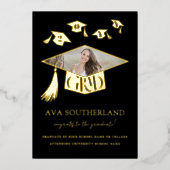 Grad Cap Tassel Foto Abschluss Ankündigung (Vorderseite)