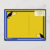 Grad Cap Tilt mit Schulfarben Blau und Gold Postkarte (Rückseite)