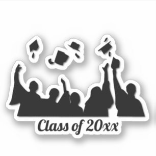 Grad Cap Toss Abschluss Aufkleber