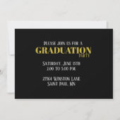 Grad Cap und Blätter Foto Einladung (Rückseite)