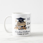 Grad Cap und Books Abschluss, er tat es Kaffeetasse (Links)