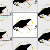 Grad Cap und Diplom Stoff (Kachel)