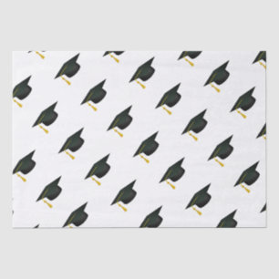 Grad Cap und Gold Tassel Abschluss Seidenpapier