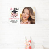 Grad Cap und Pink Florals Foto sie tat es Banner (InSitu)