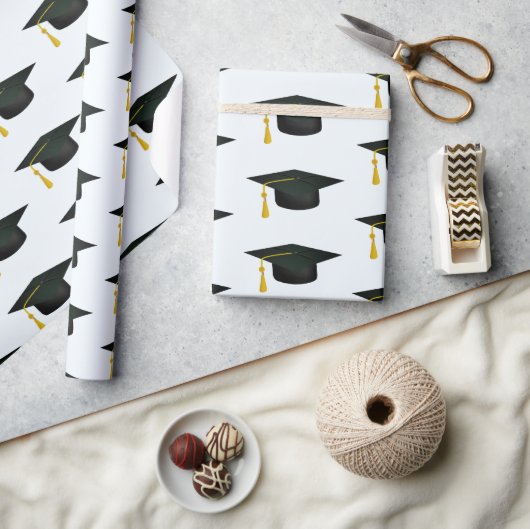 Grad Cap und Tassel Abschluss Geschenkpapier (Kunsthandwerk)