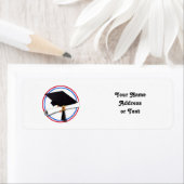 Grad Cap w/Diploma - Rote und blaue Schulfarben (Insitu)