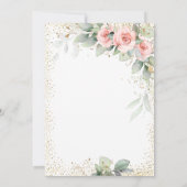 Grad Cap, Weinglas, Blume Abschluss Einladung (Rückseite)