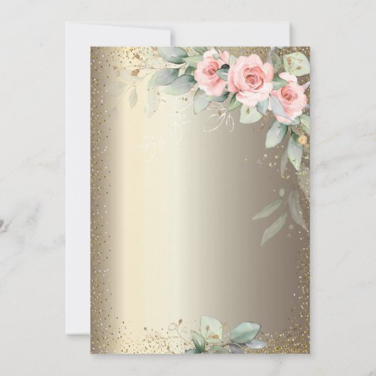 Grad Cap, Weinglas, Boho-Blume Abschluss Einladung (Rückseite)