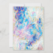 Grad Cap, Weinglas, Konfetti Opal, holografisch Einladung (Rückseite)