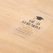 Grad Ceremony Gold and Gray Retro Typography Acryleinladungen (Ablage )