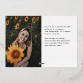 Grad Chic Multi Foto Abschluss Folieneinladung (Rückseite)