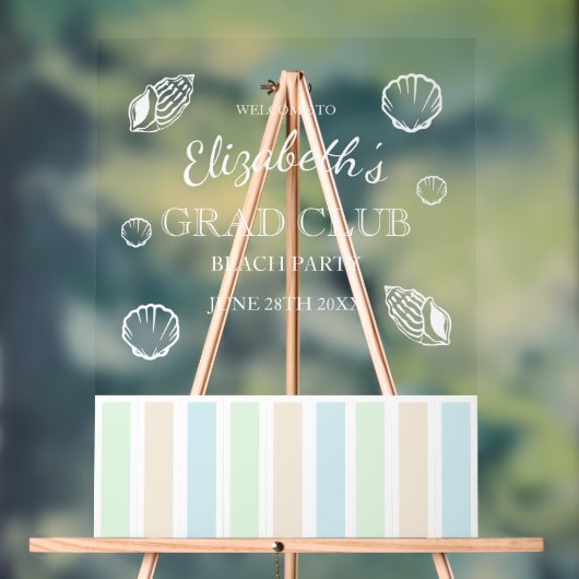 Grad Club Beach Party Acrylschild (Neutral)