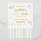 Grad Club Beach Party Folieneinladung (Vorderseite)