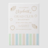 Grad Club Beach Party Pergament Einladungen (Vorderseite)