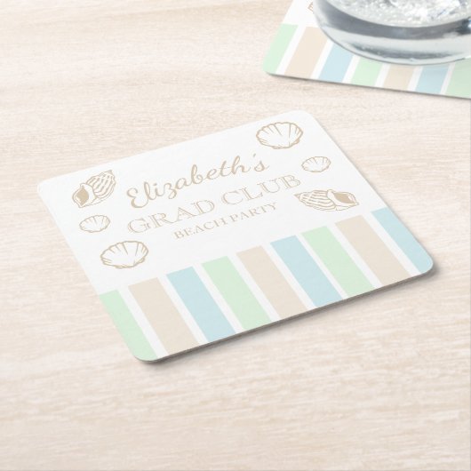 Grad Club Beach Party Rechteckiger Pappuntersetzer (angewinkelt)
