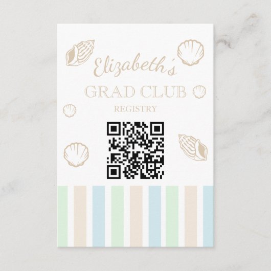 Grad Club Beach Party Registry Begleitkarte (Vorderseite)