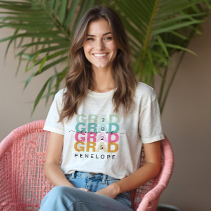 Grad Colorful Rainbow Class 2022 Modernes Graduate Tri-Blend Shirt