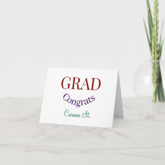 grad congrats mauve purple bold year 20XX graduate Dankeskarte