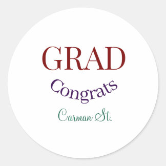 grad congrats mauve purple bold year 20XX graduate Runder Aufkleber