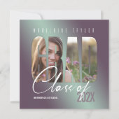 Grad Cutout Foto Gradient Plum ID898 Einladung (Vorderseite)