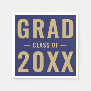 Grad der Marine 2023 Gold moderne Typografie Serviette
