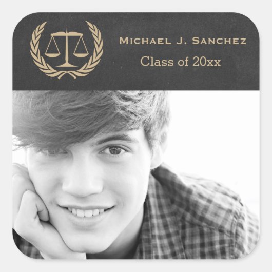 Grad der Richterschule Quadratischer Aufkleber (Vorderseite)