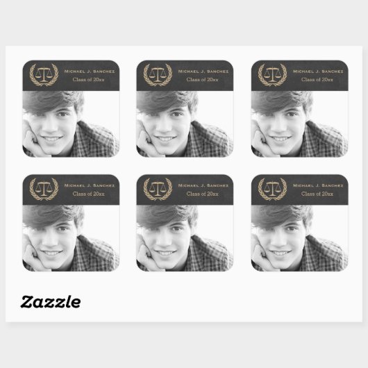 Grad der Richterschule Quadratischer Aufkleber (Blatt)