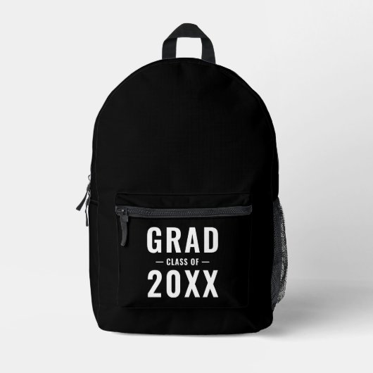 Grad der Schwarz-weißen, modernen Typografie Bedruckter Rucksack (Vorderseite)