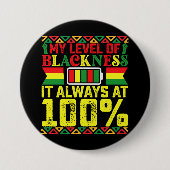 Grad der Schwärze Juneteenth Schwarze Geschichte Button (Vorderseite)